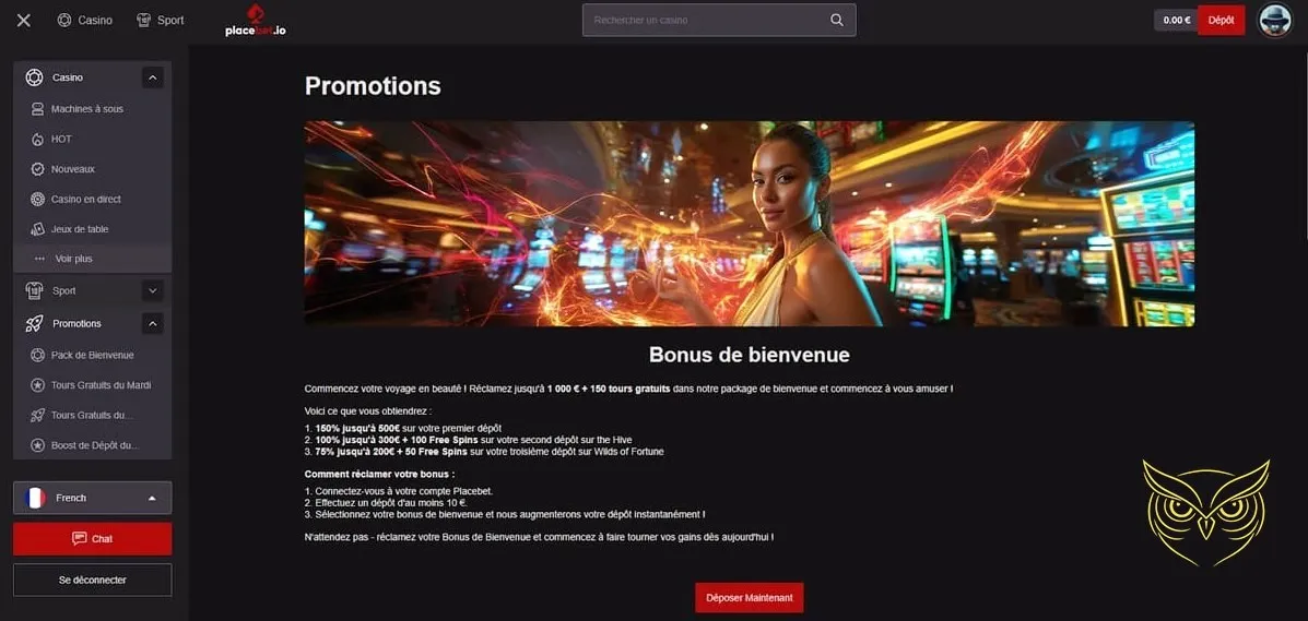 Icône de la section Machines à sous Placebet Casino