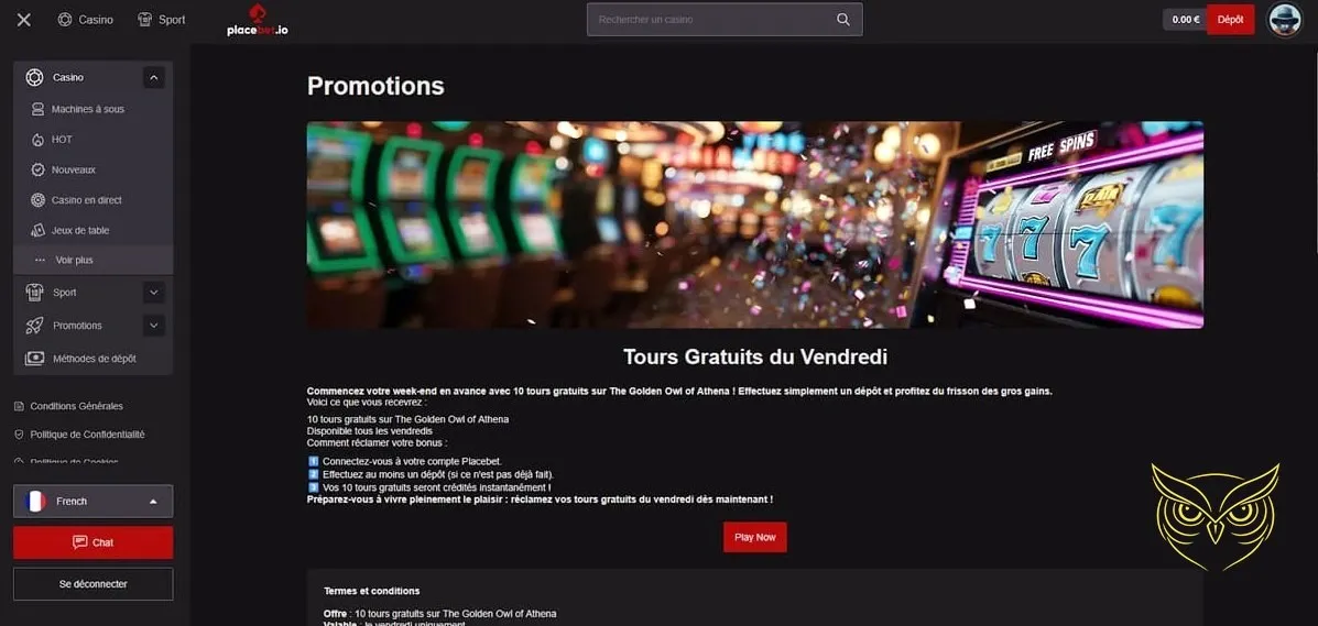 Icône de la section FAQ du casino Placebet