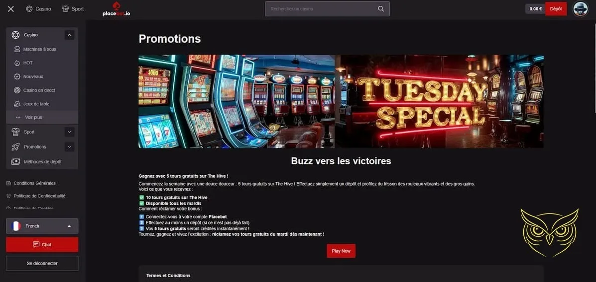 Icône de la section Jeux de table Placebet Casino