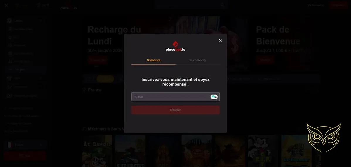 Bannière du bonus de bienvenue Placebet Casino