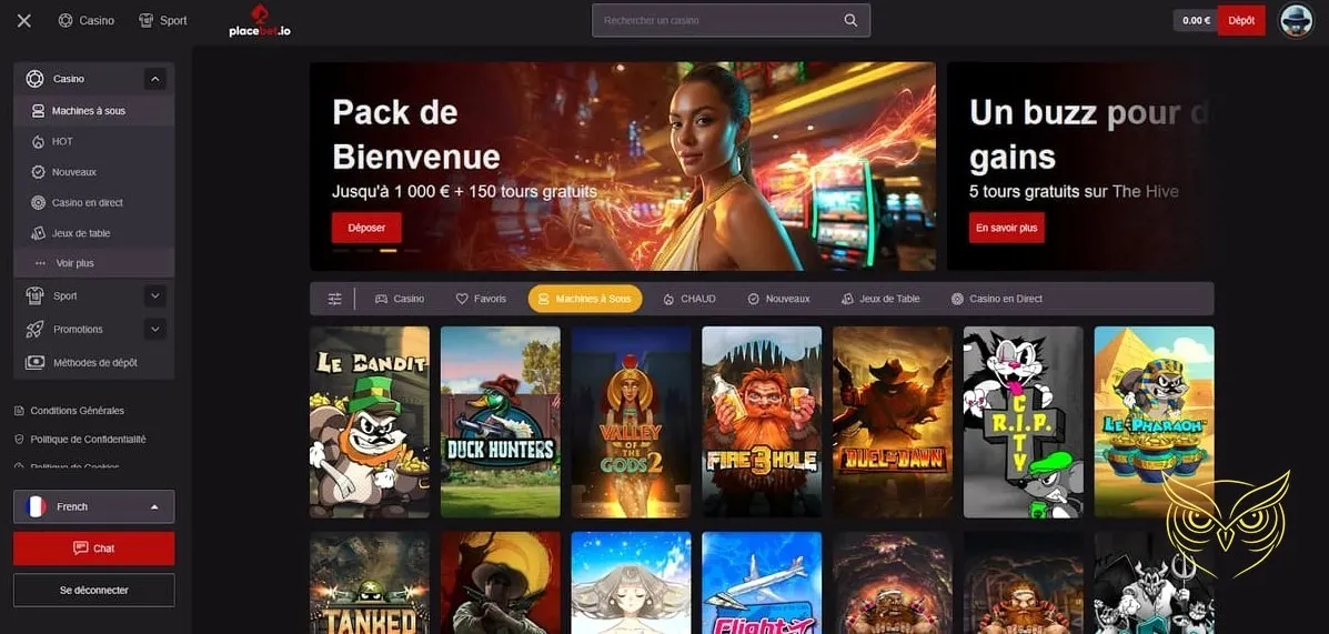 Bannière de l'offre Tours gratuits du vendredi Placebet