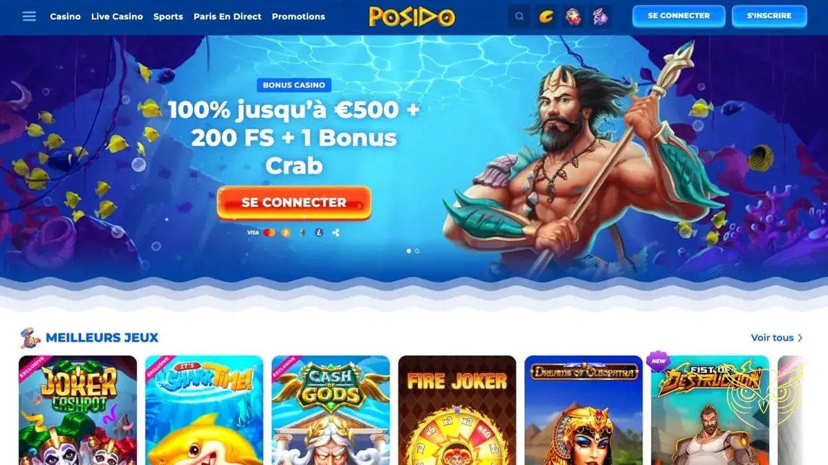 Logo officiel du casino en ligne Posido