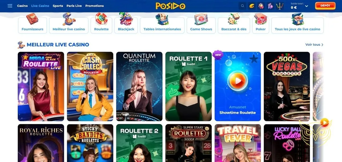 Capture d'écran des réalisations obtenues sur Posido Casino.