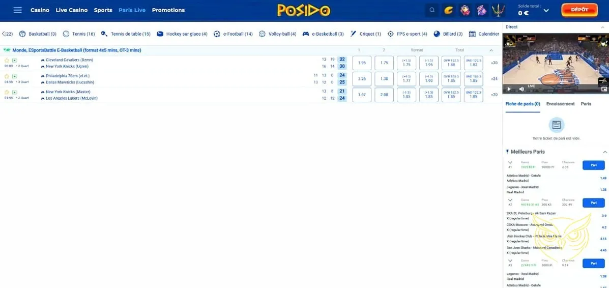Capture d'écran du processus de dépôt Posido.
