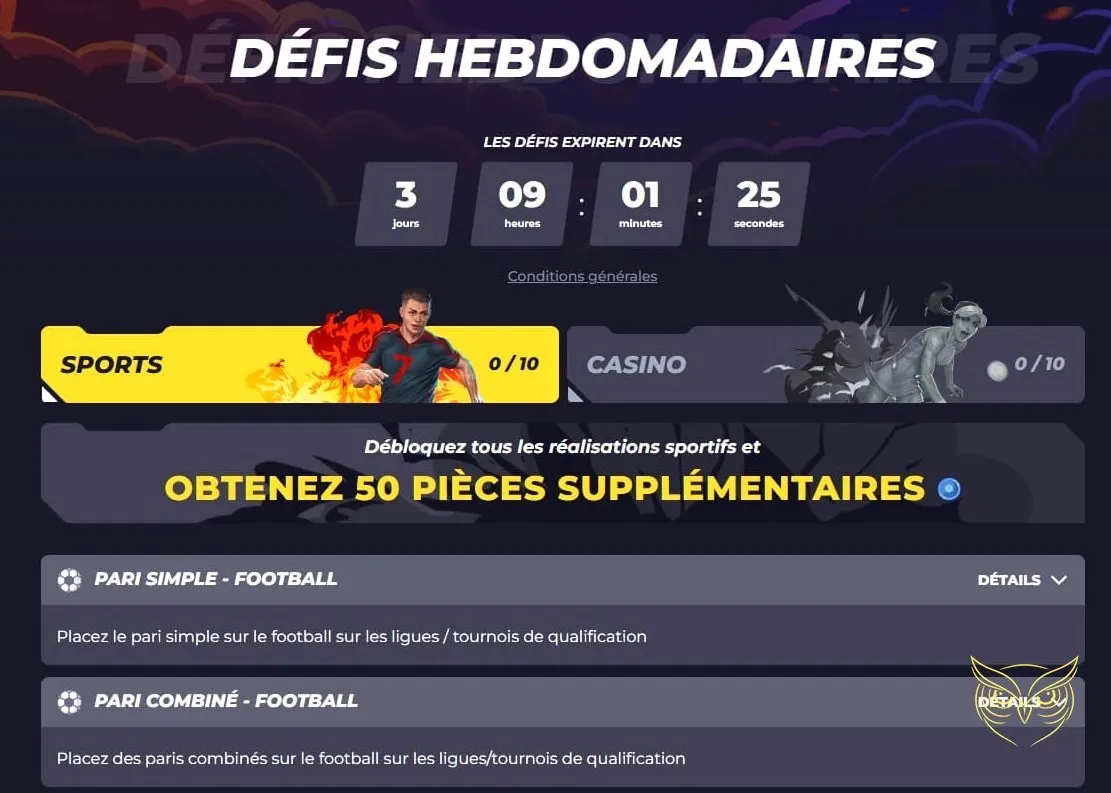 Section dédiée aux paris en direct Powbet
