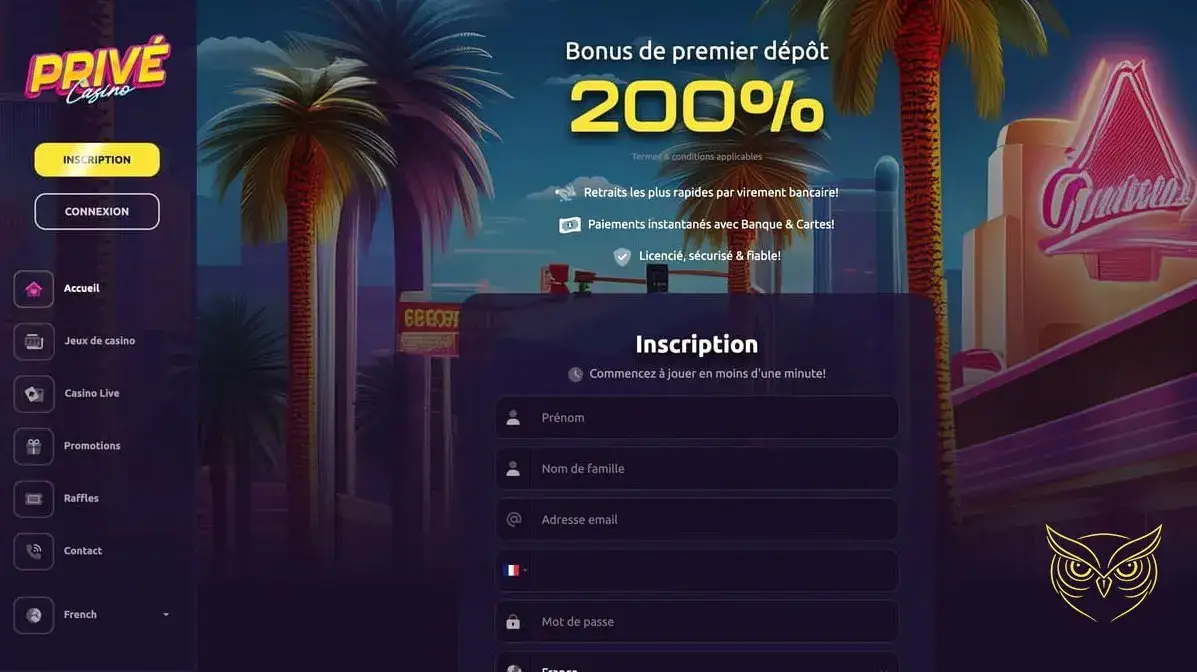 Logo officiel du casino Privé Casino.