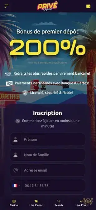 Icône de l'application mobile Privé Casino.