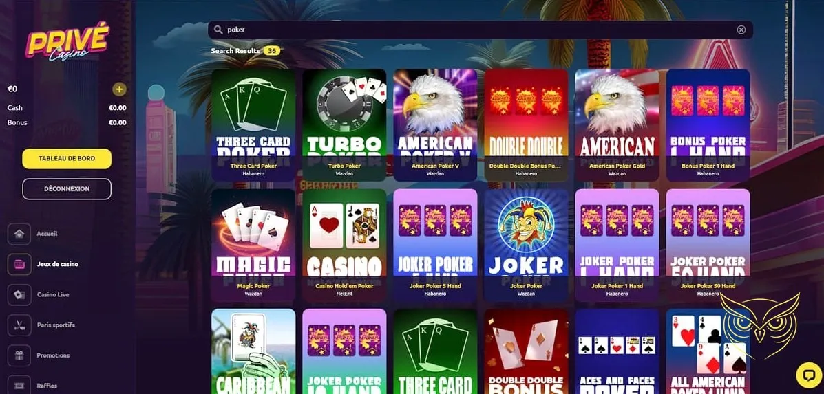 Capture d'écran du formulaire d'inscription Privé Casino.