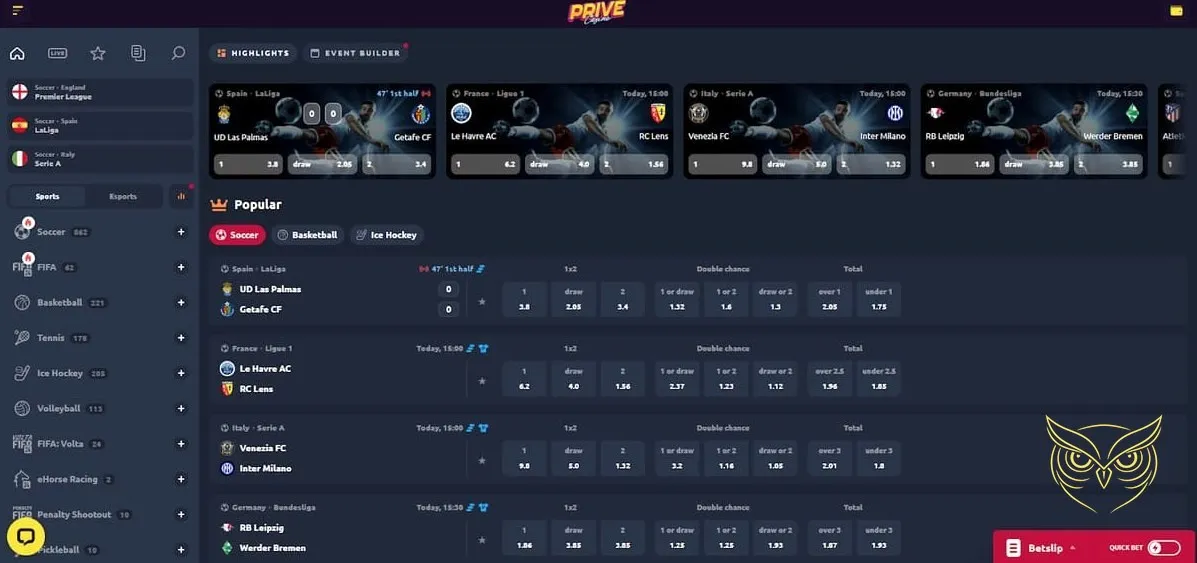 Liste des promotions hebdomadaires Privé Casino.