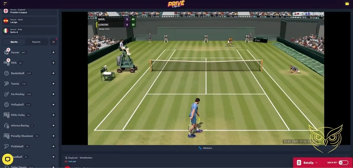 Page des raffles et tirages au sort Privé Casino.