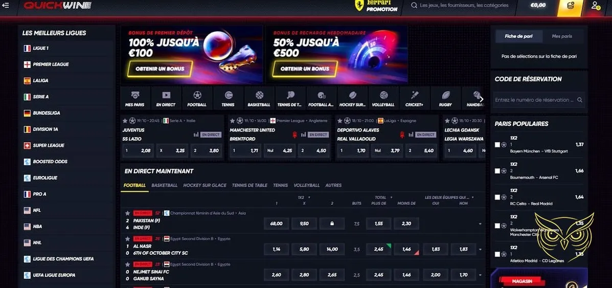 Capture d'écran du formulaire de chat QuickWin