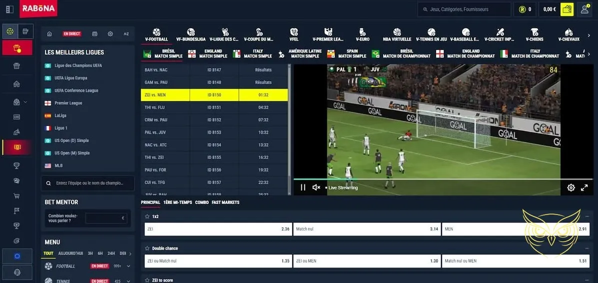 Page de la boutique Rabona Casino