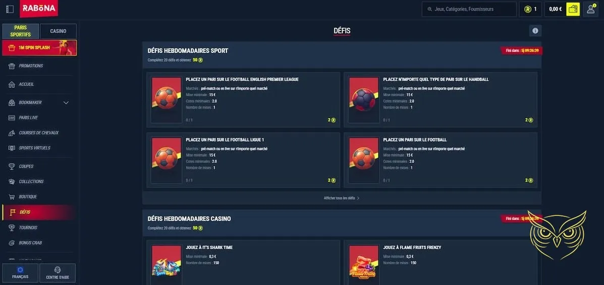 Variété de jeux en ligne Rabona Casino