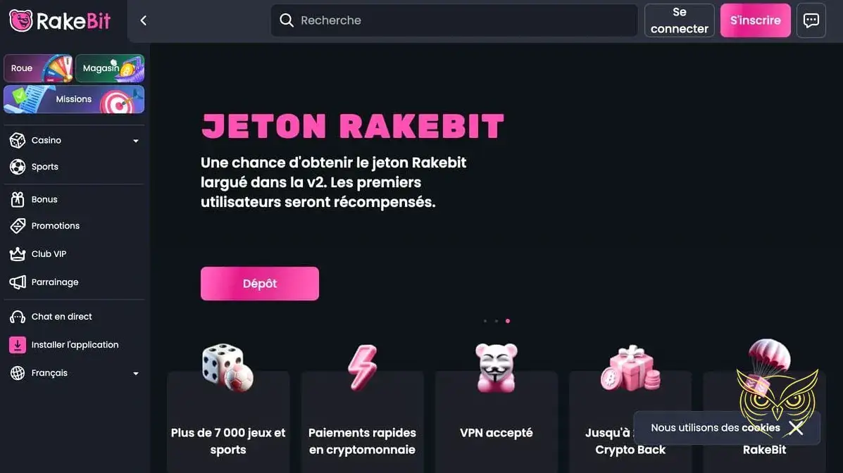Logo officiel du casino Rakebit.