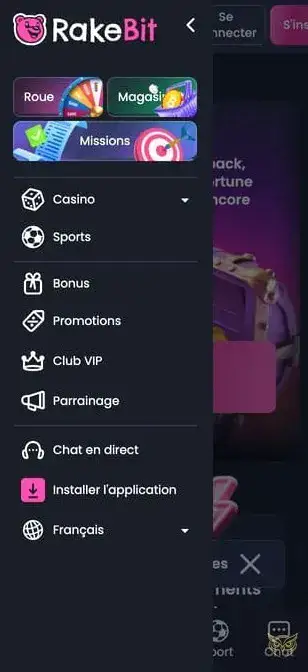 Icône de l'application mobile Rakebit Casino.