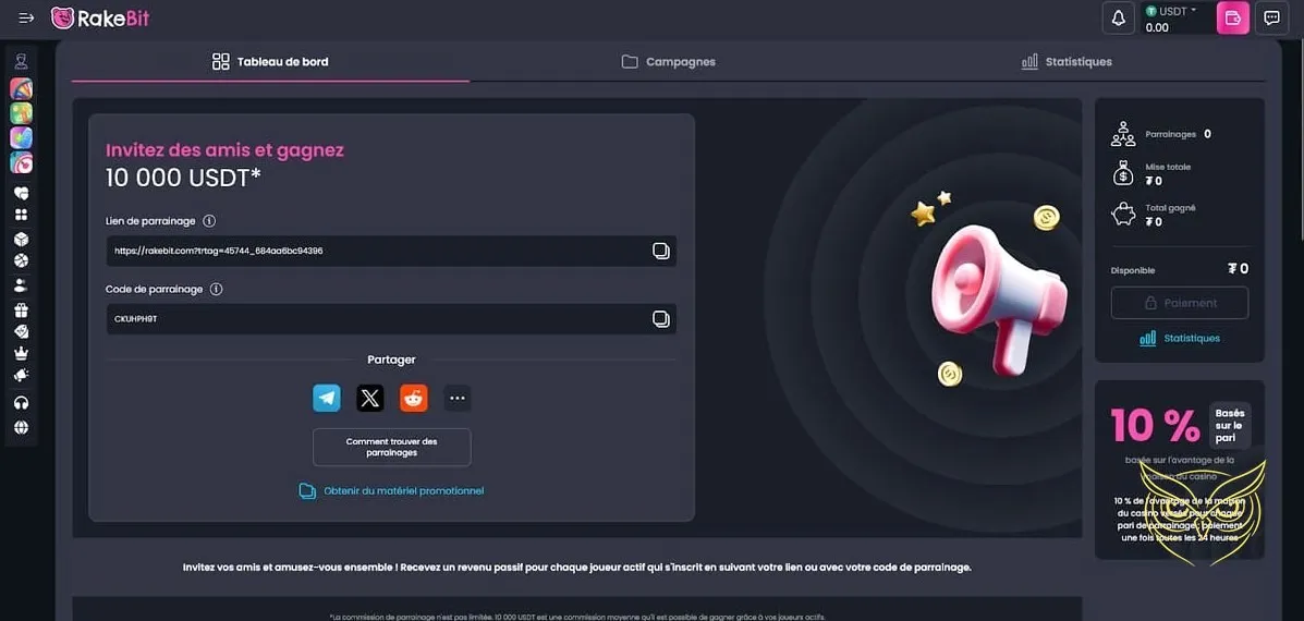 Icône de la fonction dépôt Rakebit Casino