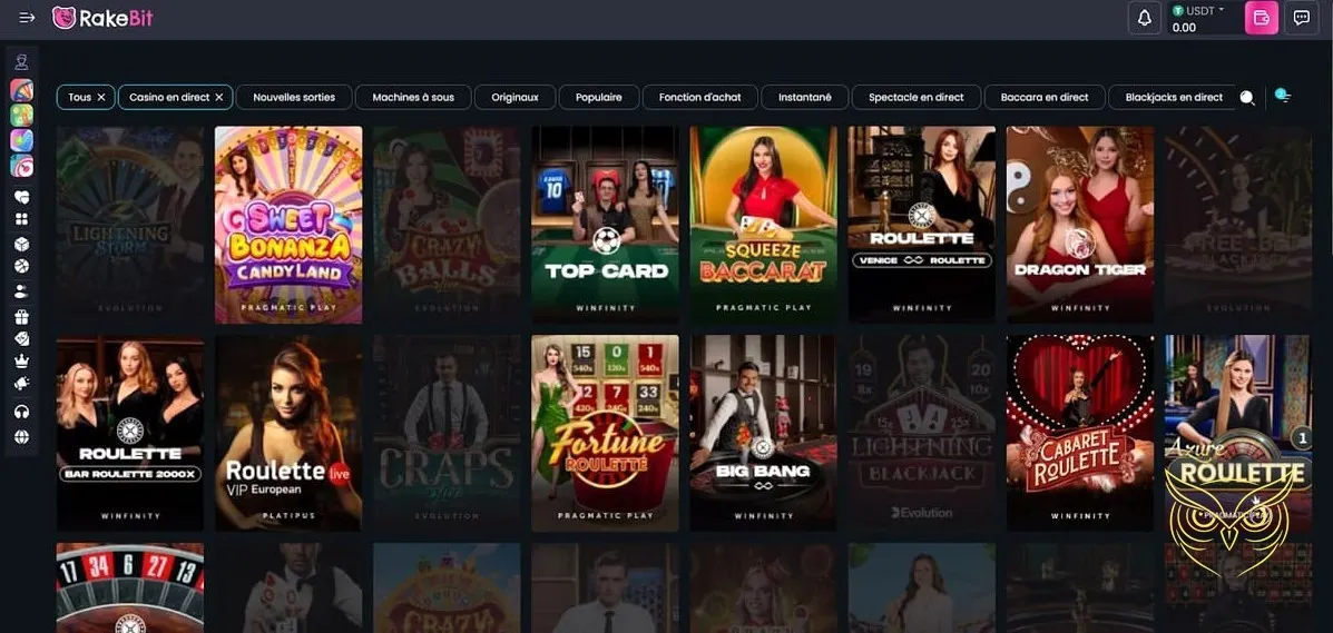 Miniature des jeux de table Rakebit Casino.