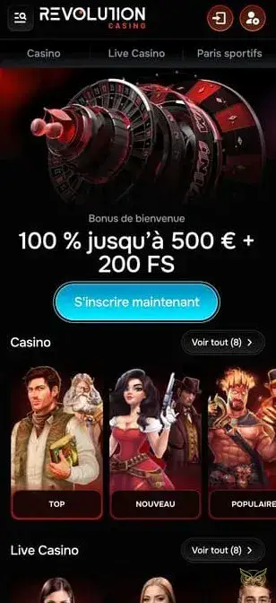 Icône de l'application mobile Revolution Casino.