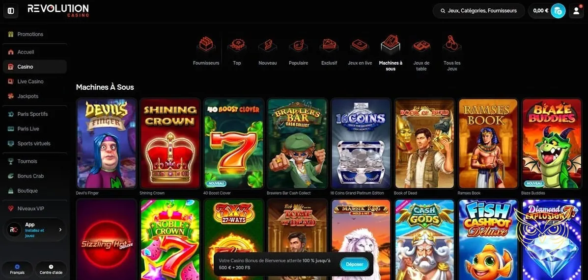 Présentation du bonus Crab Revolution Casino.