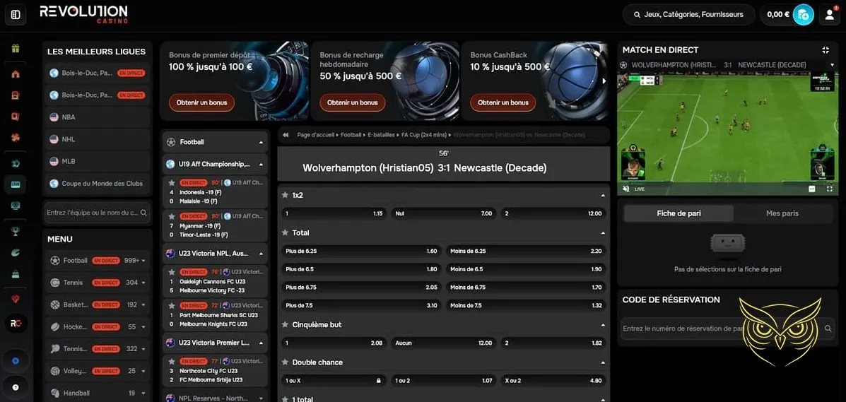 Description du programme VIP Revolution Casino.