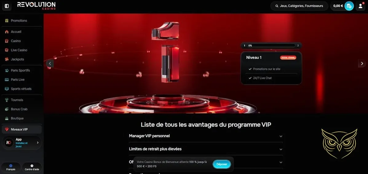 Icône du centre d'aide Revolution Casino.