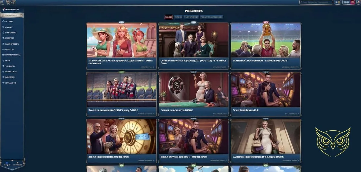 Icône du programme de fidélité VIP RichRoyal Casino.