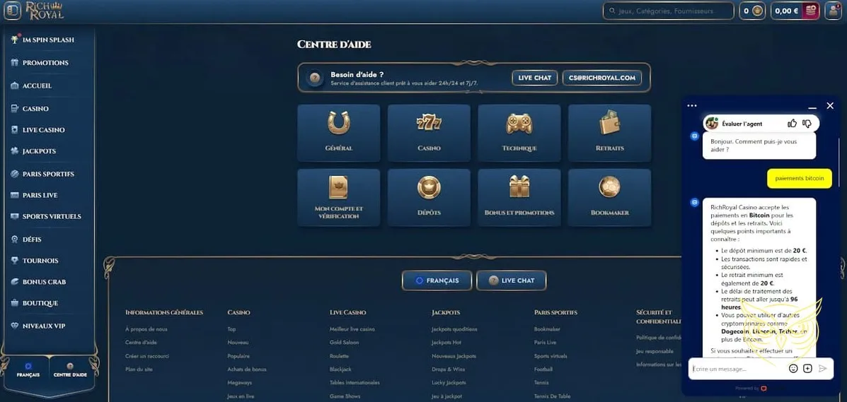 Icône de la catégorie Jackpots du casino RichRoyal.