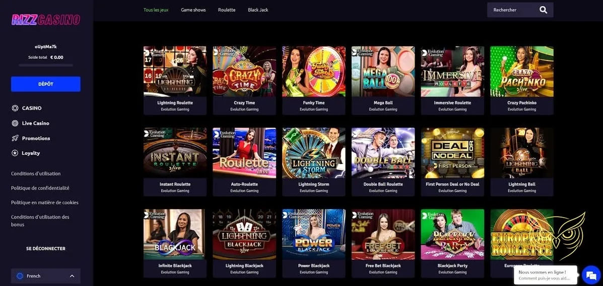 Icône des mini-jeux du Rizz Casino