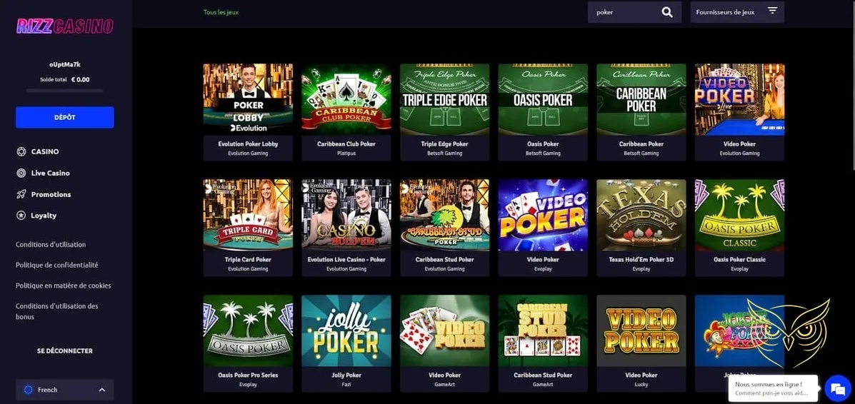 Icône des machines à sous du Rizz Casino