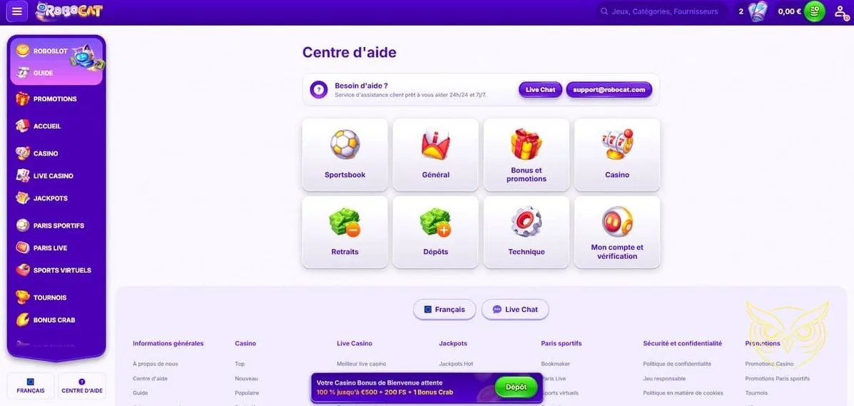 Icône des jackpots progressifs Robocat Casino