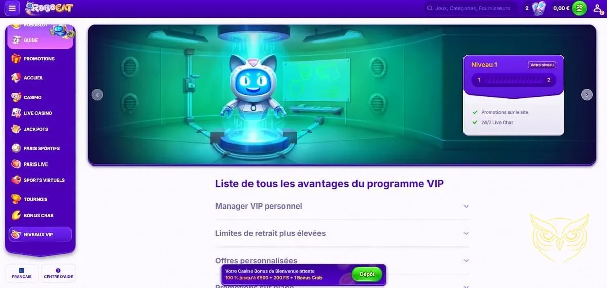 Icône de la section casino live Robocat Casino