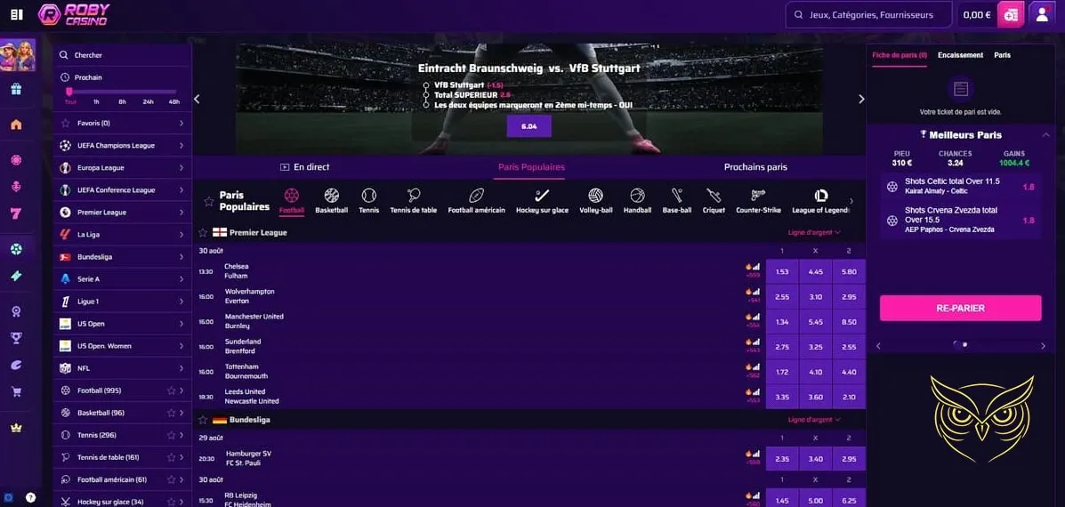 Aperçu de la boutique du Roby Casino