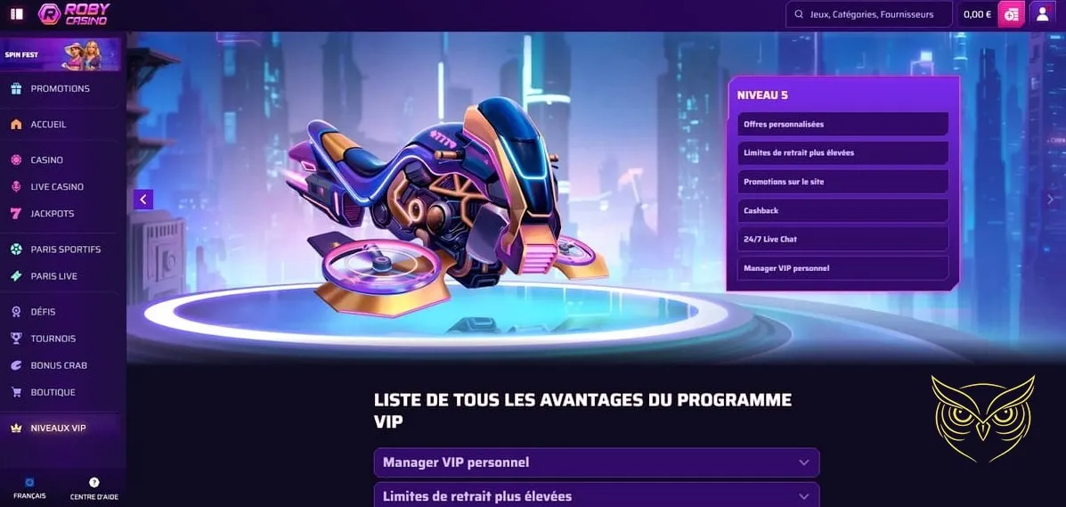 Formulaire d'inscription au Roby Casino