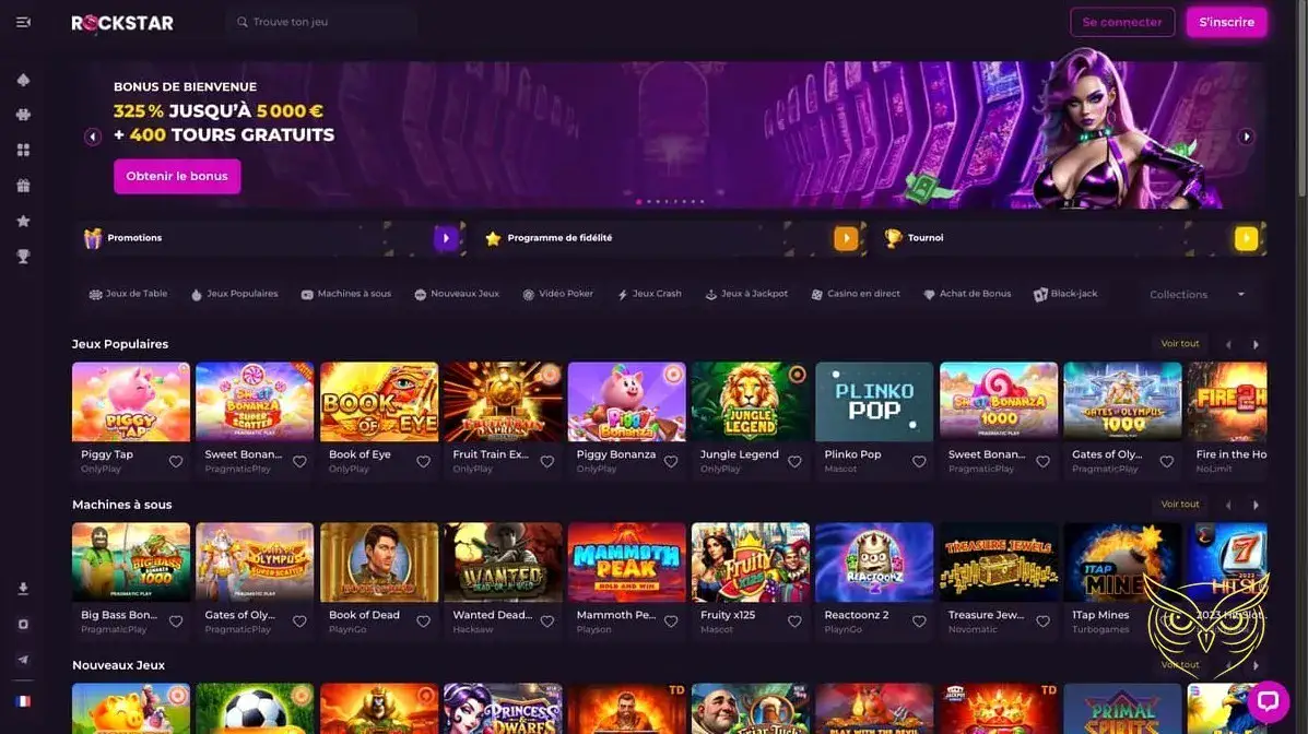 Logo officiel du casino Rockstar.