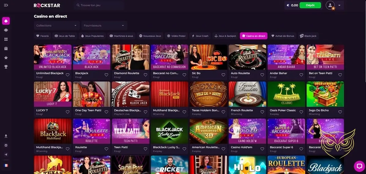 Icône de la catégorie Jeux de table Rockstar Casino.