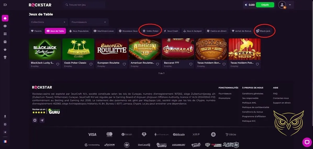 Détails du programme de fidélité Rockstar Casino