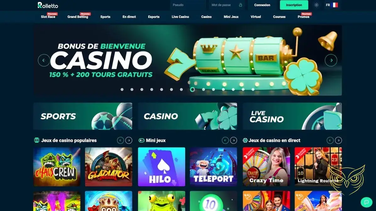 Logo officiel du casino Rolletto.