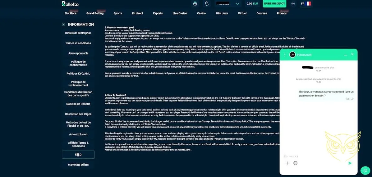 Icône de la fonction de retrait Rolletto Casino.