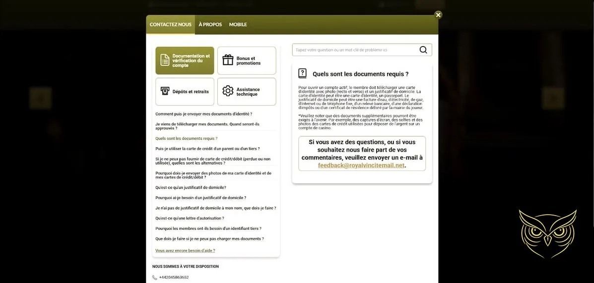 Options de retrait des gains Royal Vincit Casino