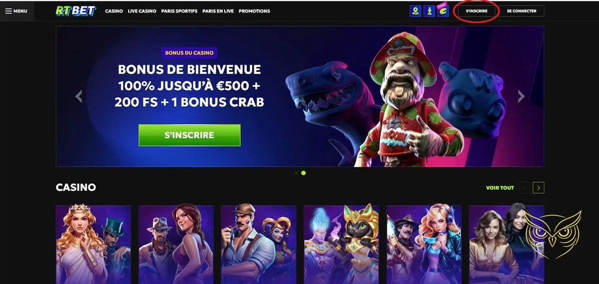 Capture d'écran du casino live RTBet
