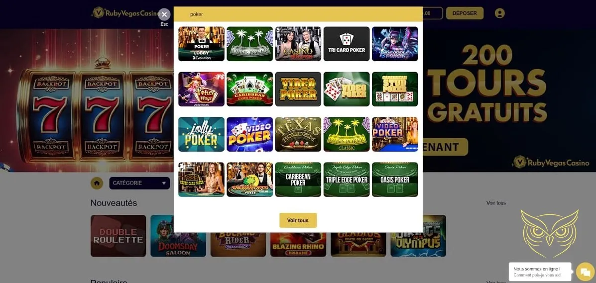 Icône des tournois de casino RubyVegas