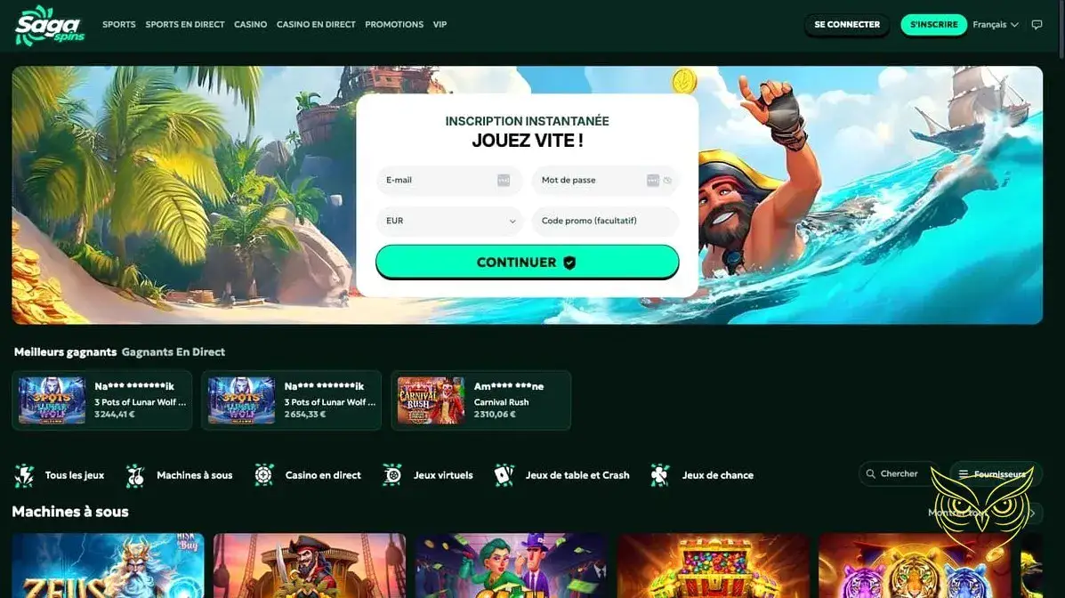 Logo officiel du casino Sagaspins