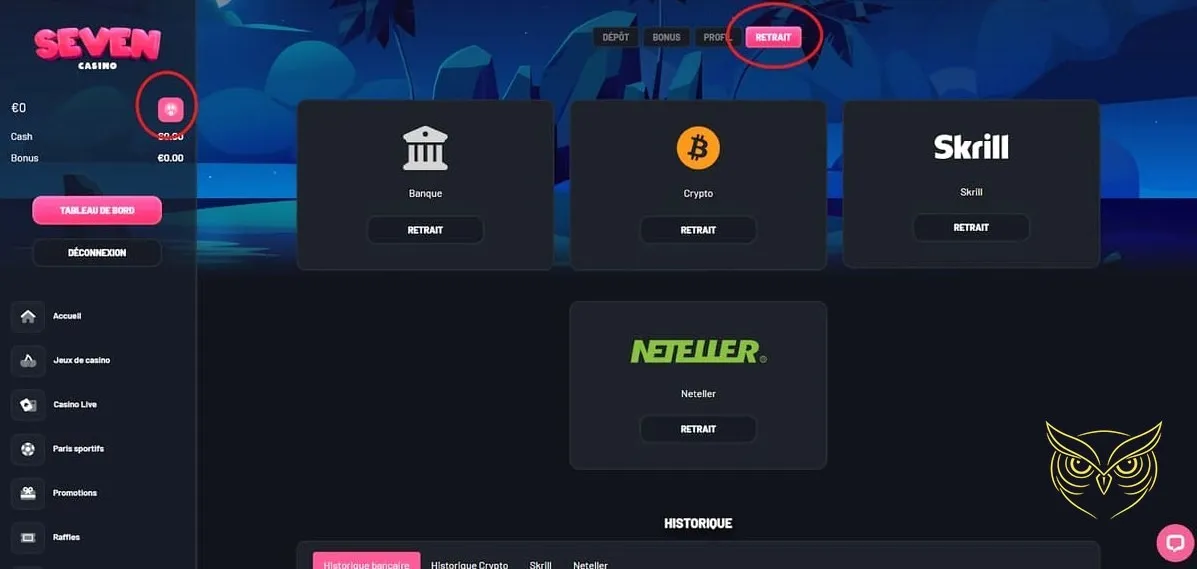 Icône du bonus de bienvenue Seven Casino