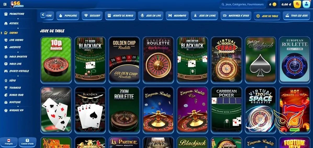 Icône des défis disponibles au SG Casino