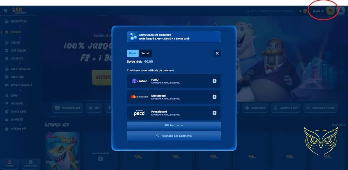 Icône de la section paris sportifs SG Casino