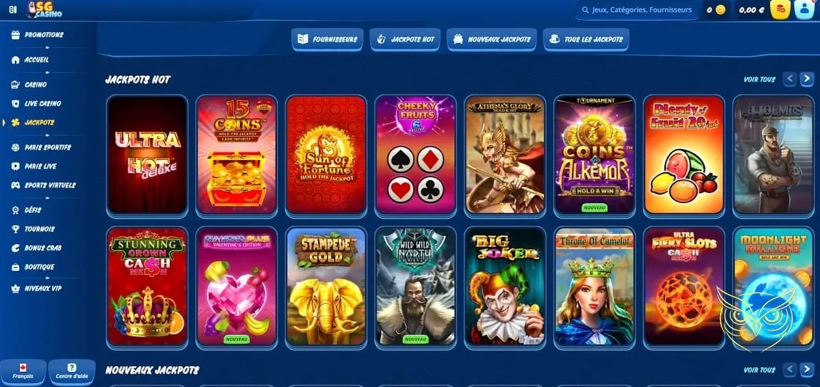 Icône des machines à sous du SG Casino