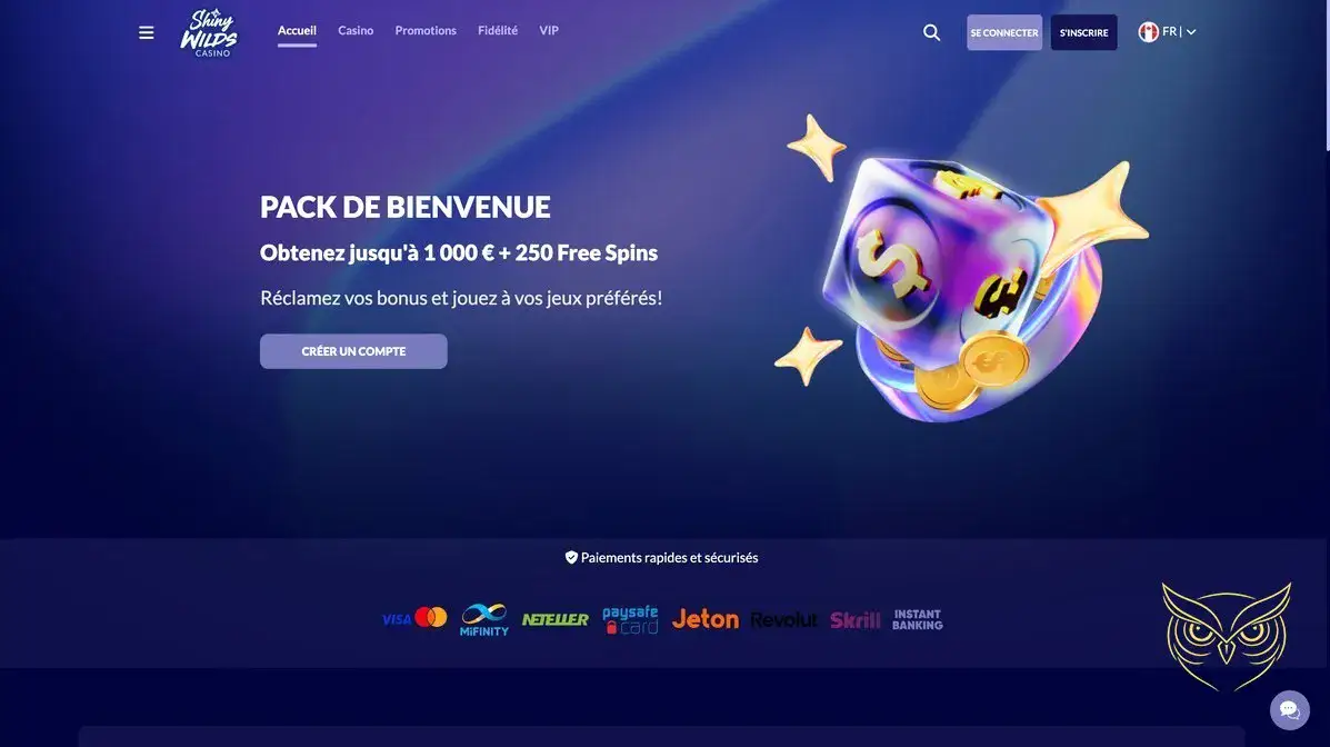 Logo officiel du casino Shiny Wilds