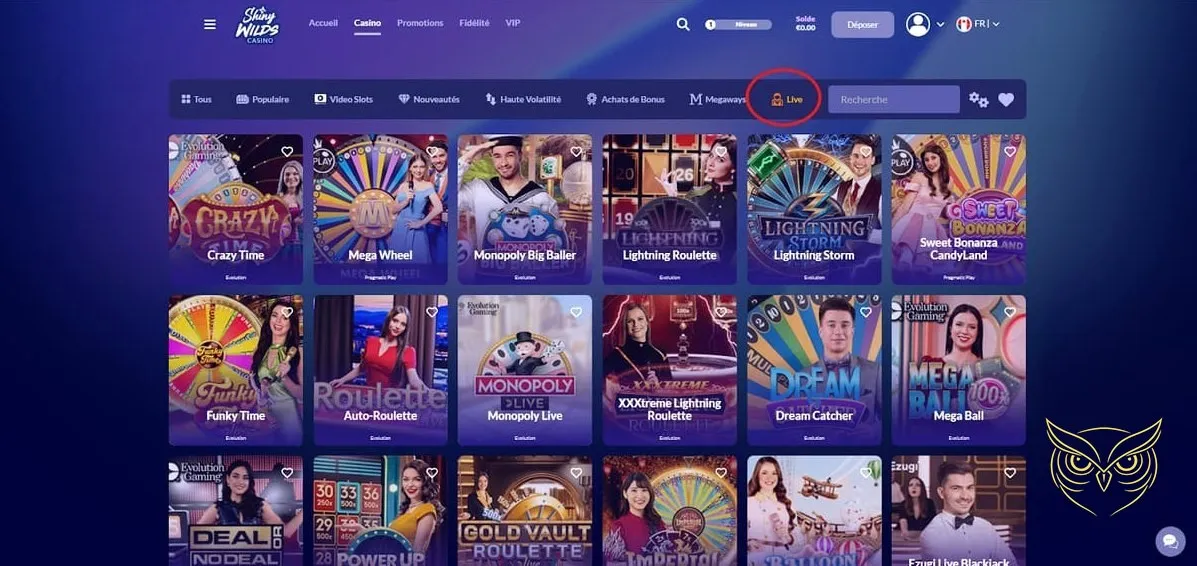 Logo du Club VIP Shiny Wilds Casino