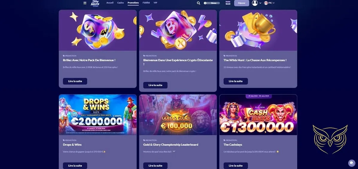 Icône du chatbot SAV Shiny Wilds Casino