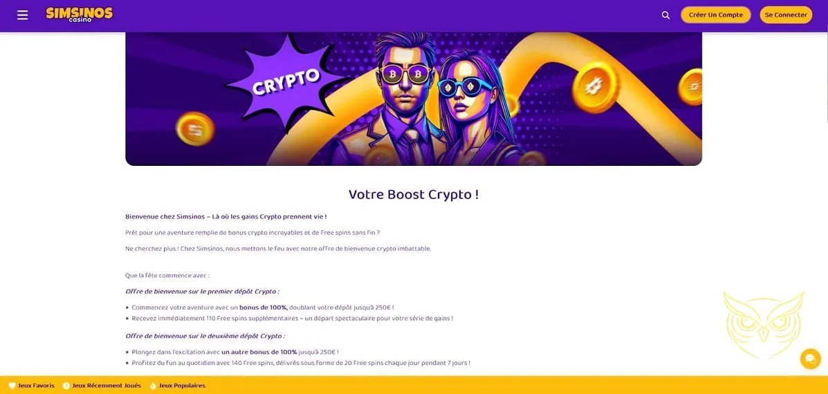 Sélection de jeux de table du casino Simsinos